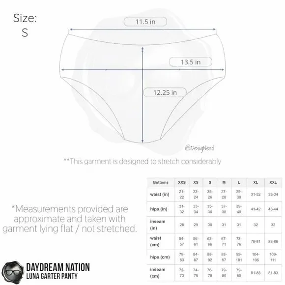 DAYDREAM NATION LUNA GARTER PANTY / DOLLS KILL BETTY UNDERWEAR BLACK PINUP SMALL